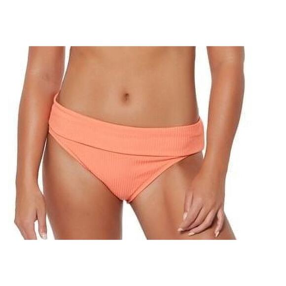 Bleu Rod Beattie Walk The Line Fold-over Hipster Swim Bikini Bottom Coral 10 NWT - Picture 3 of 4